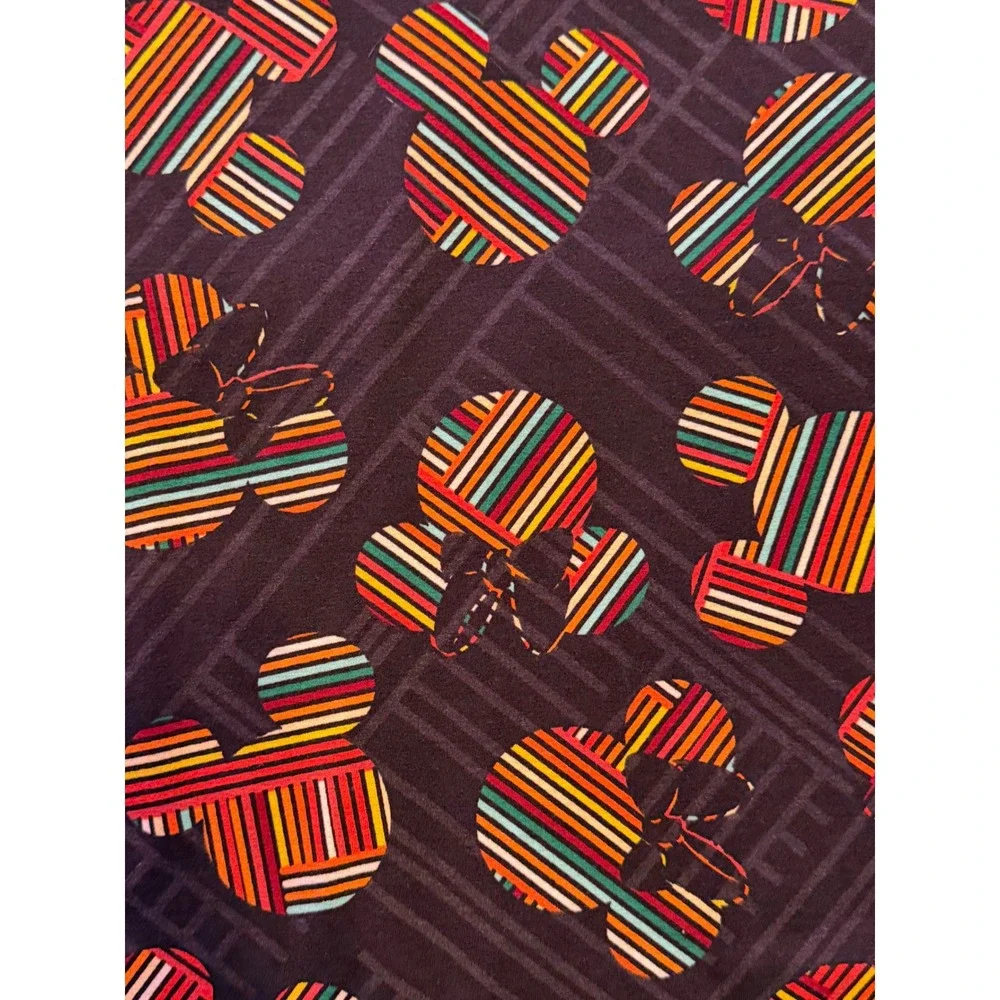 LuLaRoe Disney Mickey Minnie Mouse Stripe Dress Kids Size 8 Black Multi Color‎